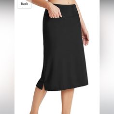 Baleaf Women's 28" Midi Length Long Swim Skirts With Legging Modest High Waisted Tankini Skirt Bottom Upf 50+ Size M Color Black New With Tags Swim/1 Black Stretch Full-length Pencil Skirt, Versatile Black Midi Skirt, Black Midi Skirt Versatile Bottoms, Black Versatile Midi Skirt, Black Relaxed Hip-length Skirt, Hip-length Black Relaxed Skirt, Long Swim Skirt, Swimming Skirt, Swim Skirts