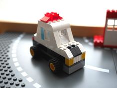 there is a toy truck made out of legos