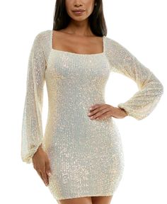 in stock Bodycon Dress With Sleeves, Hoco Dresses, Junior Outfits, Cream Dress, Sequin, Emerald, Bodycon Dress, Pick Up, In Store