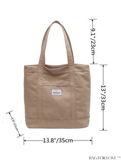 BagForLove - Stylish & Spacious Beach Holiday Tote Bag for Women â Lightweight & Fashionable Product Description Color Khaki Bag Size Medium Pattern Type Plain Type Shoulder Tote Bag Closure Type Zipper Magnetic No Material Polyester Composition 100% Polyester Size Chart INCH CM Bag Length Bag Width Bag Height Handle Height 13.8 inch 5.9 inch 13 inch 9.1 inch Bag Length Bag Width Bag Height Handle Height 35 cm 15 cm 33 cm 23 cm Details Pictures Similar Products h2 { text-align: center; } /* æ¢è¡ */ li{ white-space: normal; word-break: break-all; word-wrap: break-word; } .red-box { width: 100%; display: flex; flex-direction: row; flex-wrap: wrap; justify-content: center; } .red-box > div { width: 190px; height: 250px; margin: 10px; } .red-box > div > a > img { width: 190px; height: 250p Casual Large Tote Canvas Bag, Vacation Canvas Bags, Solid Canvas Bag With Large Capacity For Summer, Solid Large Capacity Canvas Bag For Summer, Large Capacity Solid Canvas Bag For Summer, Summer Satchel Bag With Pockets, Daily Use Tote Beach Bag With Pockets, Large Capacity Khaki Beach Bag For Travel, Khaki Large Capacity Beach Bag For Travel