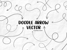 doodle arrow set on crumpled paper with the words doodle arrow in black and white