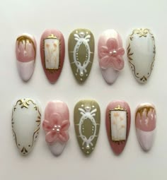 Retro Nails, Korean Nails, Simple Acrylic Nails, Pretty Gel Nails, Pretty Nail Art, Nail Board, Manicure Y Pedicure, Classy Nails