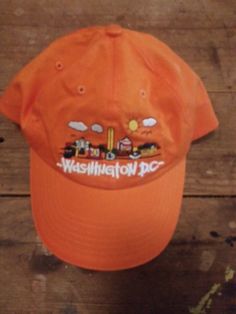 Great hat No flaws noted Adjustable size Appears to be a youth or small adult size smoke free and pet friendly home **seller note - Rick 1 or bbh** Fun Baseball Cap With Embroidered Logo, Fun Embroidered Logo Baseball Cap, Casual Orange Hat With Embroidered Logo, Orange Baseball Cap For Sports Events, Orange Adjustable Baseball Cap With Curved Brim, Casual Orange Baseball Cap With Curved Brim, Vintage Orange Snapback Hat, Fun Orange Hat With Curved Brim, Orange Adjustable Curved Brim Baseball Cap