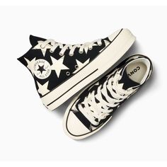 Converse With Stars, Converse Pattern, Stars Converse, Painted Canvas Shoes, Chuck Taylor All Star Lift