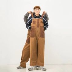 Size Chart:1. Pls allow 1-3cm tolerance due to manual measure.2. Color may slightly vary from the image due to different computer screen and light affect.3.If you are not sure about the size, Pls let us know your weight,height, Bust,Waist info etc, We can help to choose correct size. Overalls Brown, Retro Overalls, Shirt Jacket Men, Beige Jacket, Mens Vests, Pants Loose, Wool Shirt, Romper Jumpsuit, Straight Trousers