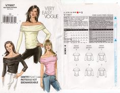 an image of a woman's top and pants sewing pattern