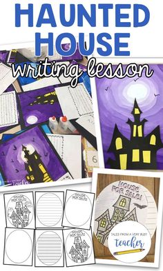 halloween themed house writing lesson for kids