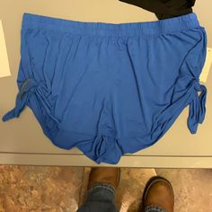 Nwt Nobo Sleeping Shorts Blue Size Cl (16-18) With Ties At Sides Summer Blue Bottoms With Drawstring, Casual Blue Pajama Shorts For Lounging, Blue Drawstring Bottoms For Loungewear, Blue Pajama Shorts With Elastic Waistband For Lounging, Summer Blue Pajama Shorts For Loungewear, Blue Summer Loungewear Bottoms, Summer Loungewear Blue Bottoms, Summer Blue Loungewear Bottoms, Blue Short Length Sleepwear For Vacation