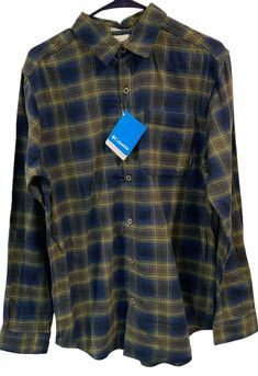 Columbia Mens Flannel  Regular Fit Long Sleeve Button Up Shirt Blue Plaid Small Chest 21” Length 31” 100% cotton Blue Shirt For Outdoor Fall Activities, Fall Outdoor Blue Shirt, Casual Blue Flannel Shirt For Outdoor, Long Sleeve Button Up Shirt, Mens Flannel, Small Chest, Blue Plaid, Button Up Shirt, Plaid Shirt