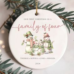 personalized christmas ornament for family of four