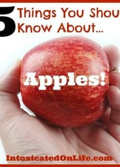 a hand holding an apple with the words apples on it in front of a white background