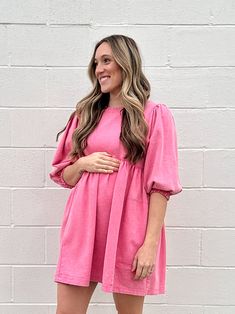 Try our Mineral Wash 3/4 Sleeve Babydoll Dress for a playful and fun look - featuring side pockets, a crew neckline, and a mini length, plus a slit on the back with a button closure. The 100% cotton fabric makes it perfect for a casual day out, paired with cowboy boots or booties, sandals, or sneakers! Diff Eyewear, Midi Maxi Dress, Babydoll Dress, Crew Neckline, Pink Dress, Cowboy Boots, Dress Skirt, Baby Dolls, Jumpsuit Romper