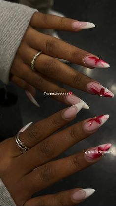 White Nails With A Design, Hard Gel Overlay On Natural Nails, Short Baddie Nail Ideas, Square Nail Inspiration, Nails Red French, Milky Nails, Pink Hibiscus, Dope Nail Designs