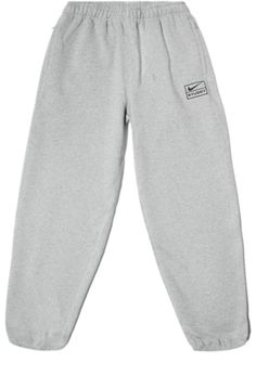 Nike Gray Bottoms With Elastic Waistband, Nike Gray Sweatpants For Streetwear, Nike Gray Pants For Loungewear, Nike Gray Loungewear Pants, Stussy Fleece, Stussy Pants, Nike X Stussy, Sweat Pant, Nike Sweatpants