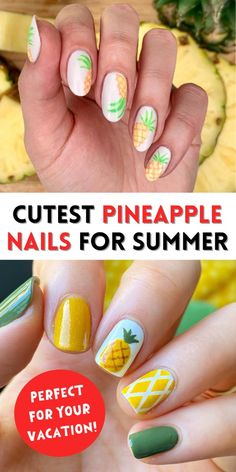 Pineapple Nails - Discover a world of cute and trendy Pineapple nail art designs for summer. Get inspired with ideas ranging from pink and blue Pineapple nails to gold and neon Pineapple nail art. Perfect for short nails or acrylics, these summer Pineapple nails will make your manicure stand out. Check out all the designs now and find your next summer nail inspiration! Summer Nail Inspiration