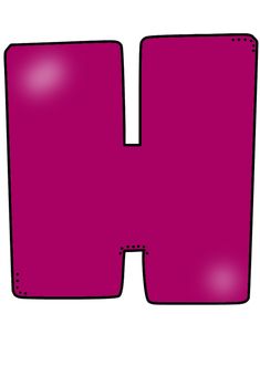 the letter h is made up of pink paper