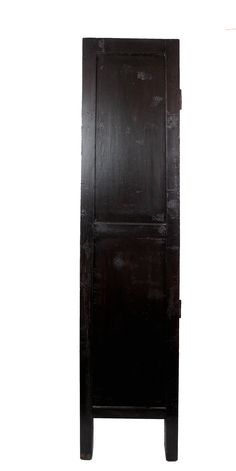 an old black wooden door on a white background