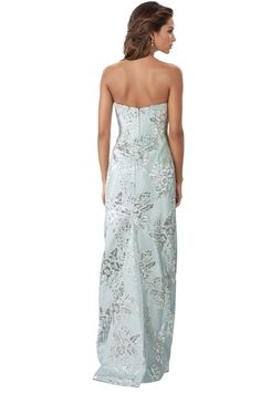 Strapless Brocade Gown - Rene Ruiz Collection Brocade Gown, Mother Of Groom Dresses, Pre Fall Collection, Column Gown, 3d Texture, A Line Gown, Brocade Fabric, Women Helping Women, Groom Dress