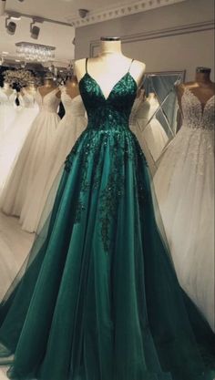 Green Mother of Bride/ Groom Dress Simple Lace Appliques Evening Formal Gowns Prom Dress sold by Wedding store. Shop more products from Wedding store on Storenvy, the home of independent small businesses all over the world. Dark Green Prom Dresses, Prom Inspiration, Dark Green Dress, Green Tulle, Stunning Prom Dresses, Bride Groom Dress, Prom Dress Inspiration, Gowns Prom, Cute Prom Dresses