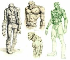 three different types of humanoids are shown in this drawing