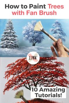 how to paint trees with fan brush