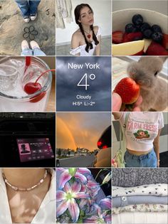 a collage of photos with the words new york 4 0 ocloudy