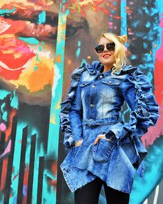 Denim Jacket Women Flounced Denim Jacket Ripped Casual Jean Jacket Distressed Denim Jacket Party Club Streetwear Hipster Denim Coat TC151 https://www.etsy.com/listing/738507339/denim-jacket-women-flounced-denim-jacket?utm_source=crowdfire&utm_medium=api&utm_campaign=api Club Streetwear, Distressed Jean Jacket, Distressed Denim Jacket, Cute Jackets, Jeans Rock, Denim Jacket Women, Denim Design, Winter Coats Jackets, Denim Coat