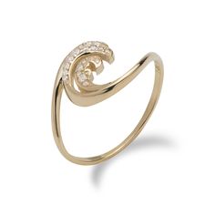 The Nalu (Ocean Wave) Collection captures the essence of Hawaiian waves, created so that their beauty, power and grace are everlasting. Ring 14k Yellow Gold 12mm Diamond: 0.086 CTW Maui Divers Jewelry offers extended sizing which may be subject to an additional cost. Any subsequent resizes after purchase will incur an additional charge. Please note some styles cannot be resized due to their design.” Hawaiian Rings, Coral Rings, Ocean Ring, Hawaiian Jewelry, Indian Jewellery Design Earrings, Gem Diamonds, Modelos 3d, Wave Ring, Jewelry Design Earrings