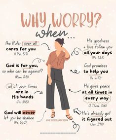 a poster with the words why worry? and an image of a woman standing in front of