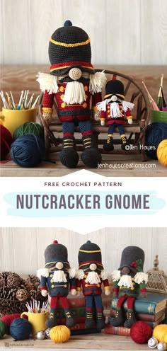 Crochet Nutcracker Gnome Nutcracker Gnome Crochet, Knitted Nutcracker Patterns Free, Crochet Holiday Gnomes, Crochet Nutcracker Free Pattern Christmas, Nutcracker Amigurumi Pattern Free, Nutcracker Crochet Pattern Free, Crocheted Gnomes Pattern Free, Crochet Nutcracker Pattern Free, Free Crochet Gnome Pattern Amigurumi