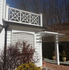 a white house with an open front door