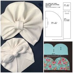 the sewing pattern is shown for this bonnet