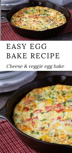 an easy egg bake recipe with cheese and veggies