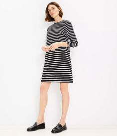 Striped Ottoman Mock Neck Dress Striped Ottoman, Ottoman Dress, Mock Neck Dress, Material Girl, Material Girls, Winter 2024, Fall Winter Outfits, Striped Dress, Women's Dresses