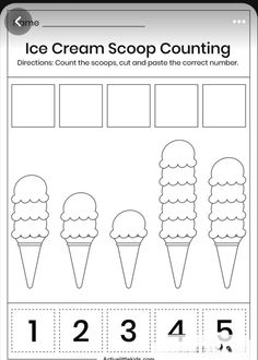 an ice cream scoop counting game for kids