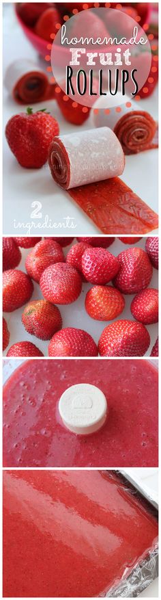 the steps to make strawberry roll ups