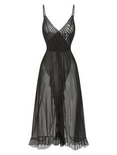 30-70% OFF✓ Fast Shipping✓Indulge in vintage luxury with the 1930s Solid V-Neck Ruffle Sheer Nightgown. Its delicate design and soft fabric make it perfect for bedtime elegance. Sheer Nightgown, Black Nightgown, Delicate Design, Birthday Wishlist, Neck Ruffle, Sleepwear Women, Night Gown, Soft Fabric, The Knee