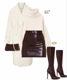 Feminine Boots, Beauty Confidence, Boots Cream, Chic Winter Style, Winter Fashion Outfits Casual, Looks Chic, Outfit Inspo Fall, Fall Fashion Outfits, Lookbook Outfits