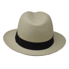 Natural Panama Hat - Borsalino - Grade 5-6 - Borsalino Classic Short Brim Fedora For Spring, Classic Flat Bill Hat For Spring, Casual Panama Hat With Flat Bill In Toquilla Straw, Classic Solid Fedora For Spring, Classic Adjustable Panama Hat With Flat Bill, Classic Spring Sun Hat With Flat Bill, Classic Flat Bill Sun Hat For Spring, Classic Adjustable Flat Bill Panama Hat, Classic Adjustable Solid Boater Hat