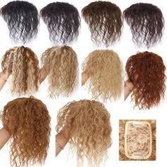 Hair Toupee Topper Piece Thick Clip in Curly Top Cover Hairpiece For Women Piece Bangs, Complexion Colors, Natural Curly Wig, Curly Natural Hair, Clip In Hair Pieces, Wig Bob, Loss Hair, Hair Toupee, Hairpieces For Women