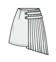 a women's skirt with buttons on the side and pleating at the waist