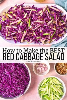 how to make the best red cabbage salad in one bowl and then toss it in another bowl