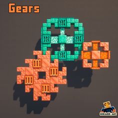 an old - school computer game with the words gears on it