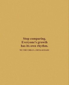 an image of a quote from the book stop comparing everyone's growth has its own flythn