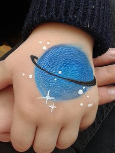 Simple Boy Face Paint, Easy School Spirit Face Paint, Space Themed Face Painting, Solar System Face Paint, Tiny Face Paint Ideas, Star Wars Face Paint Easy, Small Face Paint Designs, Easy Summer Face Painting, Cute Facepainting Ideas For Teens