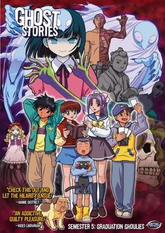 the poster for ghost stories, which features many characters