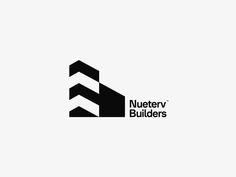 a black and white logo with the words nuetery builder on it's side