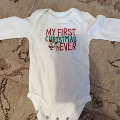 Never Worn. My First Christmas Onesie, First Christmas Onesie, Christmas Onesie, My First Christmas, First Christmas, Onesies, Red White, Red And White, Kids Shop