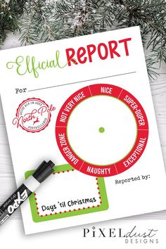 a christmas report is shown on top of a paper