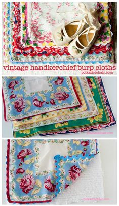 vintage hand - embroidered tablecloths and napkins from the 1950's are easy to make